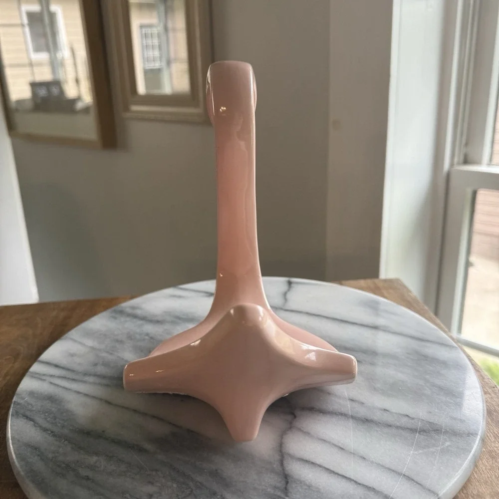 Swan Towel Holder Nova Designs VTG Peach Ceramic Original Label Granny Core